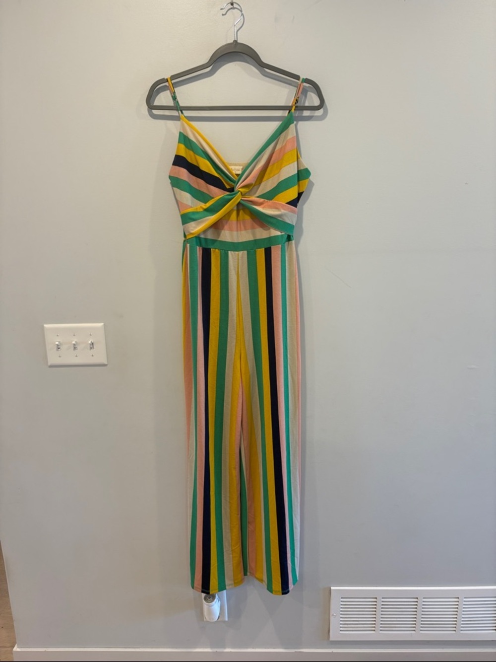 Altar'd State Multi-Color Striped Knot-Front Jumpsuit
